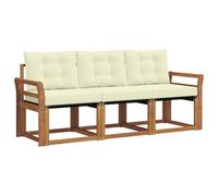 vidaXL Ensemble de canapés d'extérieur 3 pcs Naturel et Crème, Canapé d'extérieur Moderne, mobilier de Jardin Durable pour terrasse, Coin détente et Confort