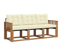 vidaXL Ensemble de canapés d'extérieur 3 pcs Naturel et Crème, Canapé d'extérieur Moderne, mobilier de Jardin Durable pour terrasse, Coin détente et Confort