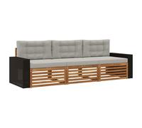 vidaXL Ensemble de canapés d'extérieur 3 pcs Naturel et Gris Clair, Canapé d'angle Moderne, Meubles de Jardin, Salon extérieur, Confort idéal pour terrasses, espaces de Vie