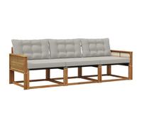 vidaXL Ensemble de canapés d'extérieur 3 pcs Naturel et Gris Clair, Canapé extérieur, Meubles de Jardin, Salon Moderne, fauteuils, Ensemble résistant, Confort Ultime