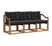 vidaXL Ensemble de canapés d'extérieur 3 pcs Naturel et Noir, Canapé d'extérieur Moderne, mobilier de Jardin Durable pour terrasse, Coin détente et Confort