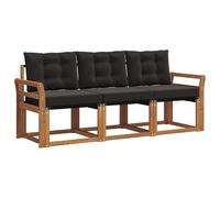 vidaXL Ensemble de canapés d'extérieur 3 pcs Naturel et Noir, Canapé d'extérieur Moderne, mobilier de Jardin Durable pour terrasse, Coin détente et Confort