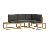 vidaXL Ensemble de canapés d'extérieur 3 Pièce Blanc et Anthracite, Canapé en Acacia, Ensemble Moderne pour extérieur, sièges Confortables, sectionnel résistant pour détente en Plein air