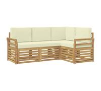 vidaXL Ensemble de canapés d'extérieur 4 pc Blanc et crème Polyester