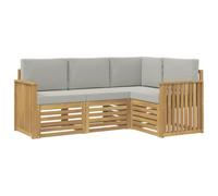 vidaXL Ensembles de canapés 4 pcs Blanc et Gris Clair, Ensemble de Salon de Jardin, canapé Moderne, Meubles sectionnels pour la terrasse, Confort sur Le Patio