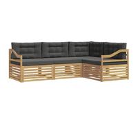 vidaXL Ensemble de canapés d'extérieur 4 pcs Blanc et Anthracite, Canapé de Jardin, Moderne et résistant aux intempéries, Ensemble Convivial pour se détendre en terrasse