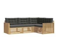 vidaXL Ensemble de canapés d'extérieur 4 pcs Blanc et Anthracite, Canapé de Jardin, Moderne et résistant aux intempéries, Ensemble Convivial pour se détendre en terrasse
