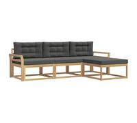 vidaXL Ensemble de canapés d'extérieur 4 pcs Blanc et Anthracite, Canapé de Jardin, Ensemble Moderne, Meuble Lounge résistant, sièges Confortables, Design modulable
