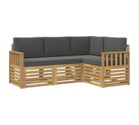 vidaXL Ensemble de canapés d'extérieur 4 pcs Blanc et Anthracite, Ensemble de Salon de Jardin, canapé Moderne, Meubles sectionnels pour la terrasse, Confort sur Le Patio