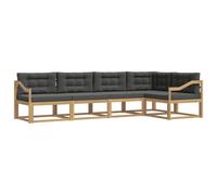 vidaXL Ensemble de canapés d'extérieur 4 pcs Blanc et Anthracite, Ensemble Moderne de Meubles de Jardin, canapé d'angle résistant, agréable pour l'extérieur, Couleur Acacia