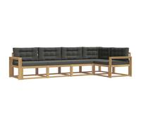 vidaXL Ensemble de canapés d'extérieur 4 pcs Blanc et Anthracite, Ensemble Moderne de Meubles de Jardin, canapé d'angle résistant, agréable pour l'extérieur, Couleur Acacia