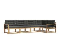 vidaXL Ensemble de canapés d'extérieur 4 pcs Blanc et Anthracite, Ensemble Moderne de Meubles de Jardin, canapé d'angle résistant, agréable pour l'extérieur, Couleur Acacia