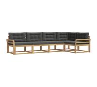 vidaXL Ensemble de canapés d'extérieur 4 pcs Blanc et Anthracite, Ensemble Moderne de Meubles de Jardin, canapé d'angle résistant, agréable pour l'extérieur, Couleur Acacia