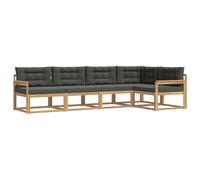 vidaXL Ensemble de canapés d'extérieur 4 pcs Blanc et Anthracite, Ensemble Moderne de Meubles de Jardin, canapé d'angle résistant, agréable pour l'extérieur, Couleur Acacia