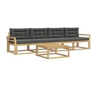 vidaXL Ensemble de canapés d'extérieur 4 pcs Blanc et Anthracite, Salon de Jardin extérieur, Ensemble Moderne, modularité, résistant aux intempéries, Confort au Jardin