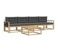 vidaXL Ensemble de canapés d'extérieur 4 pcs Blanc et Anthracite, Salon de Jardin extérieur, Ensemble Moderne, modularité, résistant aux intempéries, Confort au Jardin