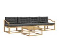 vidaXL Ensemble de canapés d'extérieur 4 pcs Blanc et Anthracite, Salon de Jardin extérieur, Ensemble Moderne, modularité, résistant aux intempéries, Confort au Jardin
