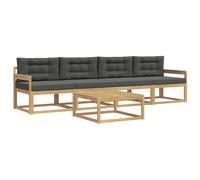 vidaXL Ensemble de canapés d'extérieur 4 pcs Blanc et Anthracite, Salon de Jardin extérieur, Ensemble Moderne, modularité, résistant aux intempéries, Confort au Jardin
