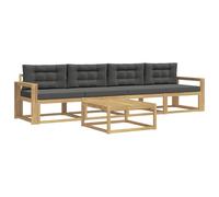 vidaXL Ensemble de canapés d'extérieur 4 pcs Blanc et Anthracite, Salon de Jardin extérieur, Ensemble Moderne, modularité, résistant aux intempéries, Confort au Jardin