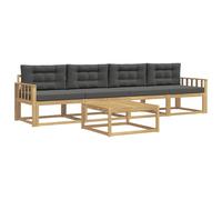 vidaXL Ensemble de canapés d'extérieur 4 pcs Blanc et Anthracite, Salon de Jardin extérieur, Ensemble Moderne, modularité, résistant aux intempéries, Confort au Jardin