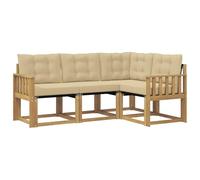 vidaXL Ensemble de canapés d'extérieur 4 pcs Blanc et Beige, Mobilier de Jardin, Ensemble de canapés Moderne, Espace Dehors Relax, Assise Durable, Confort Parfait