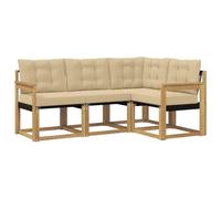 vidaXL Ensemble de canapés d'extérieur 4 pcs Blanc et Beige, Mobilier de Jardin, Ensemble de canapés Moderne, Espace Dehors Relax, Assise Durable, Confort Parfait