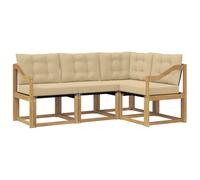 vidaXL Ensemble de canapés d'extérieur 4 pcs Blanc et Beige, Mobilier de Jardin, Ensemble de canapés Moderne, Espace Dehors Relax, Assise Durable, Confort Parfait