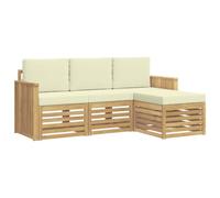 vidaXL Ensemble de canapés d'extérieur 4 pcs Blanc et crème, Canapé d'angle de Jardin, Salon Moderne, mobilier extérieur pour Un Confort sur Votre terrasse
