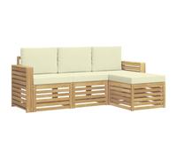 vidaXL Ensemble de canapés d'extérieur 4 pcs Blanc et crème, Canapé d'angle de Jardin, Salon Moderne, mobilier extérieur pour Un Confort sur Votre terrasse