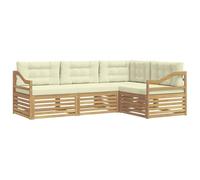 vidaXL Ensemble de canapés d'extérieur 4 pcs Blanc et crème, Canapé de Jardin, Moderne et résistant aux intempéries, Ensemble Convivial pour se détendre en terrasse