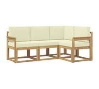 vidaXL Ensemble de canapés d'extérieur 4 pcs Blanc et crème, Canapé d'extérieur Moderne, Salon d'été, Meubles sectionnels, assises durables pour Le Patio, la terrasse
