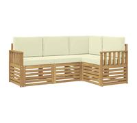 vidaXL Ensemble de canapés d'extérieur 4 pcs Blanc et crème, Ensemble de Salon de Jardin, canapé Moderne, Meubles sectionnels pour la terrasse, Confort sur Le Patio