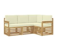 vidaXL Ensemble de canapés d'extérieur 4 pcs Blanc et crème, Ensemble de Salon de Jardin, canapé Moderne, Meubles sectionnels pour la terrasse, Confort sur Le Patio