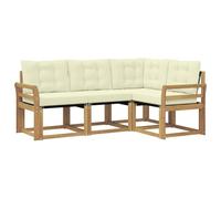 vidaXL Ensemble de canapés d'extérieur 4 pcs Blanc et crème, Mobilier de Jardin, Ensemble de canapés Moderne, Espace Dehors Relax, Assise Durable, Confort Parfait