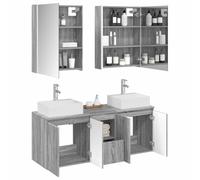 vidaXL Ensemble de canapés d'extérieur 4 pcs Blanc et Gris Clair, Canapé d'angle de Jardin, Salon Moderne, mobilier extérieur pour Un Confort sur Votre terrasse