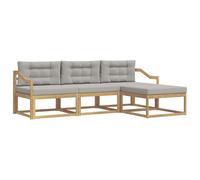 vidaXL Ensemble de canapés d'extérieur 4 pcs Blanc et Gris Clair, Canapé de Jardin Moderne, résistant aux intempéries, mobilier Confortable pour terrasse, Options stylées pour Le Jardin