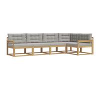 vidaXL Ensemble de canapés d'extérieur 4 pcs Blanc et Gris Clair, Ensemble Moderne de Meubles de Jardin, canapé d'angle résistant, agréable pour l'extérieur, Couleur Acacia