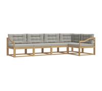 vidaXL Ensemble de canapés d'extérieur 4 pcs Blanc et Gris Clair, Ensemble Moderne de Meubles de Jardin, canapé d'angle résistant, agréable pour l'extérieur, Couleur Acacia