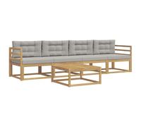 vidaXL Ensemble de canapés d'extérieur 4 pcs Blanc et Gris Clair, Salon de Jardin extérieur, Ensemble Moderne, modularité, résistant aux intempéries, Confort au Jardin