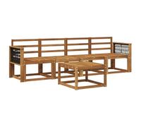 vidaXL Ensemble de canapés d'extérieur 4 pcs Naturel, Canapé de Jardin, mobilier extérieur Moderne, Ensemble Lounge Durable, Confort sur terrasse pour Tous