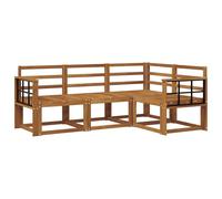 vidaXL Ensemble de canapés d'extérieur 4 pcs Naturel, Canapé de Jardin, mobilier sectionnel Moderne, Salon de Jardin, assises de Patio Robustes, Ensemble Confortable pour la terrasse.