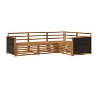 vidaXL Ensemble de canapés d'extérieur 4 pcs Naturel, Canapé de Jardin, Moderne et résistant aux intempéries, Ensemble Convivial pour se détendre en terrasse