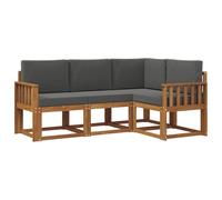 vidaXL Ensemble de canapés d'extérieur 4 pcs Naturel et Anthracite, Canapé de Jardin, mobilier sectionnel Moderne, Salon de Jardin, assises de Patio Robustes, Ensemble Confortable pour la terrasse.