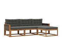 vidaXL Ensemble de canapés d'extérieur 4 pcs Naturel et Anthracite, Canapé de Jardin Moderne, résistant aux intempéries, mobilier Confortable pour terrasse, Options stylées pour Le Jardin
