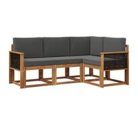 vidaXL Ensemble de canapés d'extérieur 4 pcs Naturel et Anthracite, Mobilier de Jardin, canapé Moderne extérieur, Coin Salon Confortable pour terrasse, Ensemble Lounge résistant