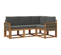 vidaXL Ensemble de canapés d'extérieur 4 pcs Naturel et Anthracite, Mobilier de Jardin, canapé Moderne extérieur, Coin Salon Confortable pour terrasse, Ensemble Lounge résistant