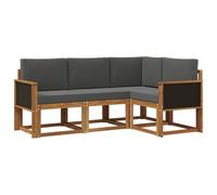 vidaXL Ensemble de canapés d'extérieur 4 pcs Naturel et Anthracite, Mobilier de Jardin, canapé Moderne extérieur, Coin Salon Confortable pour terrasse, Ensemble Lounge résistant