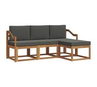 vidaXL Ensemble de canapés d'extérieur 4 pcs Naturel et Anthracite, Salon de jardin, ensemble de canapé d'extérieur moderne, mobilier sectionnel de patio durable, assises confortables pour la terrasse