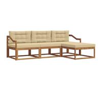 vidaXL Ensemble de canapés d'extérieur 4 pcs Naturel et Beige, Canapé de Jardin Moderne, Confortable, Meubles de Patio sectionnels, durables au Bord de la Piscine, Coin détente