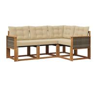 vidaXL Ensemble de canapés d'extérieur 4 pcs Naturel et Beige, Mobilier de Jardin, Ensemble de canapés Moderne, Espace Dehors Relax, Assise Durable, Confort Parfait